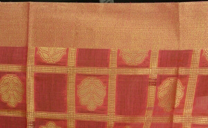 Dark Pink Banarasi Dupatta Floral Woven Zari Brocade Indian Long Stole Wrap Shaw