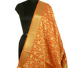 Rust Banarasi Dupatta Floral Woven Zari Brocade Indian Long Stole Wrap Shawl