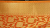 Rust Banarasi Dupatta Floral Woven Zari Brocade Indian Long Stole Wrap Shawl