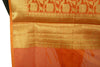 Rust Banarasi Dupatta Floral Woven Zari Brocade Indian Long Stole Wrap Shawl