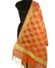 Rust Banarasi Dupatta Floral Woven Zari Brocade Indian Long Stole Wrap Shawl
