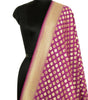 Dark Magenta Banarasi Silk Dupatta Woven Zari Brocade Indian Long Stole Wrap Sha