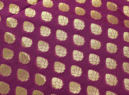 Dark Magenta Banarasi Silk Dupatta Woven Zari Brocade Indian Long Stole Wrap Sha
