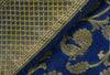 Blue Banarasi Dupatta Birds Woven Zari Brocade Indian Long Stole Wrap Shawl