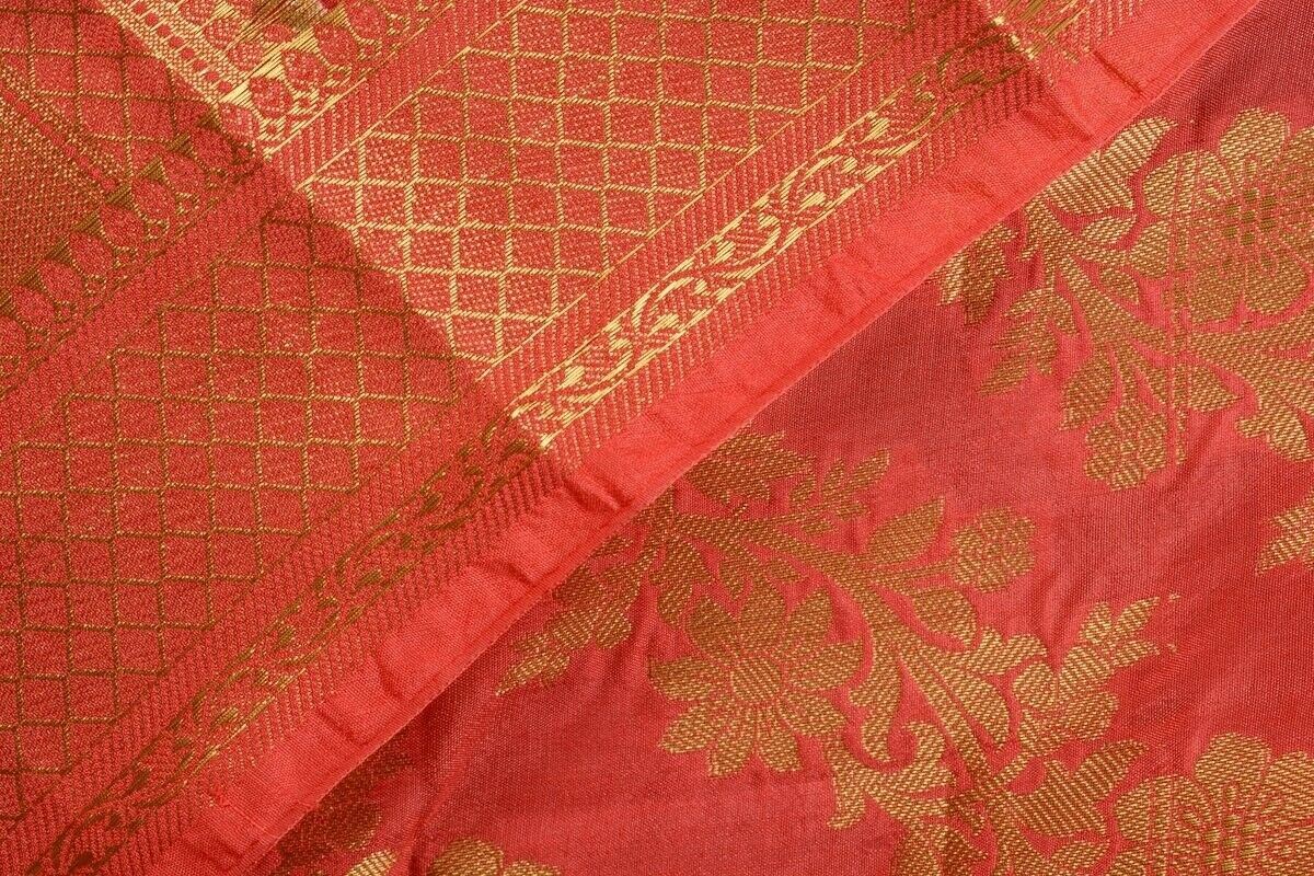 Pink Banarasi Dupatta Floral Woven Zari Brocade Indian Long Stole Wrap Shawl
