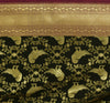 Black Banarasi Dupatta Birds Woven Zari Brocade Indian Long Stole Wrap Scarves