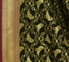 Black Banarasi Dupatta Birds Woven Zari Brocade Indian Long Stole Wrap Scarves