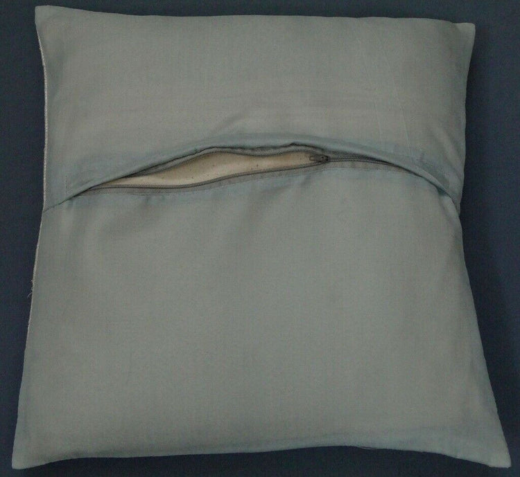 16" Sq Indian Art Silk Woven Zari Borcade Banarasi Cushion Pillow Covers Beige