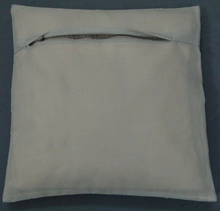 17" Sq Indian Art Silk Woven Zari Borcade Banarasi Cushion Pillow Covers Beige