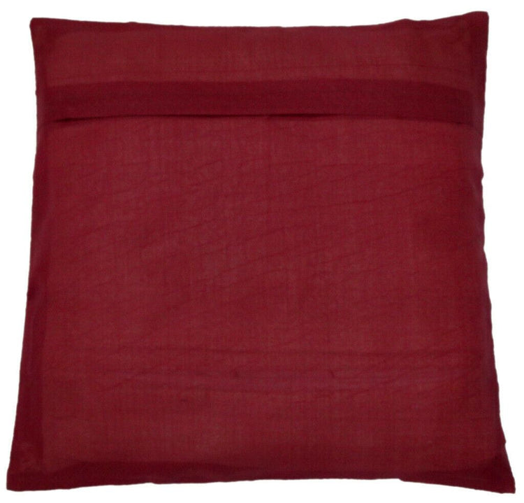 17" Sq Indian Art Silk Woven Zari Borcade Banarasi Cushion Pillow Covers Maroon