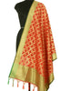 Red Banarasi Dupatta Birds & Animal Woven Zari Brocade Indian Long Stole Wrap