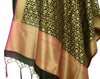 Banarasi Dupatta Woven Zari Brocade Indian Art Silk Long Stole Shawl Black