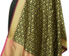 Banarasi Dupatta Woven Zari Brocade Indian Art Silk Long Stole Shawl Black
