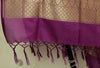 Purple Banarasi Dupatta Woven Zari Brocade Motifs Indian Long Stole Wrap Shawl
