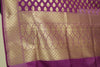Purple Banarasi Dupatta Woven Zari Brocade Motifs Indian Long Stole Wrap Shawl
