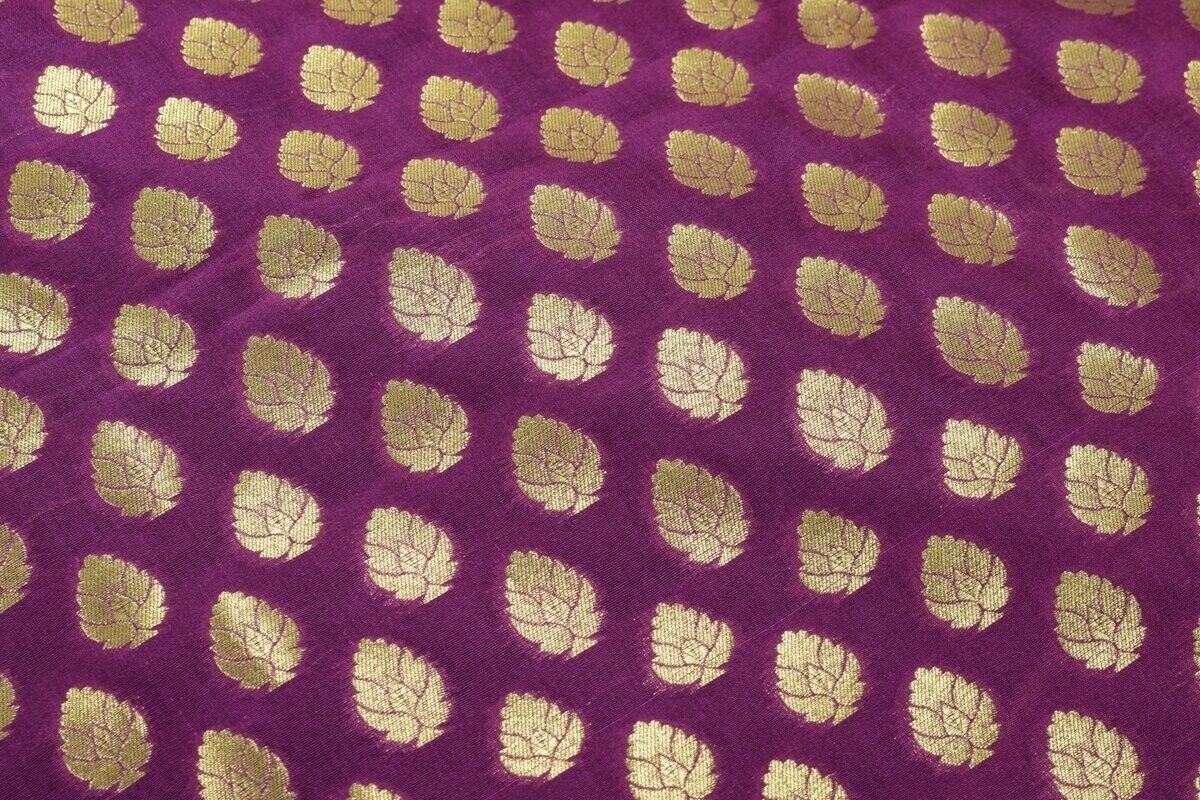 Purple Banarasi Dupatta Woven Zari Brocade Motifs Indian Long Stole Wrap Shawl