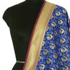 Blue Banarasi Dupatta Peacock Woven Zari Brocade Indian Long Stole Wrap