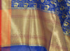 Blue Banarasi Dupatta Peacock Woven Zari Brocade Indian Long Stole Wrap