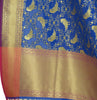 Blue Banarasi Dupatta Birds Woven Zari Brocade Indian Long Stole Wrap Scarves