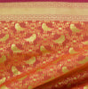 Peach Banarasi Dupatta Birds Woven Zari Brocade Indian Long Stole Wrap Scarves
