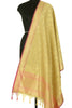 Beige Banarasi Dupatta Peacock Woven Zari Brocade Indian Long Stole Wrap
