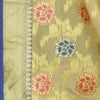 Beige Banarasi Dupatta Floral Woven Zari Brocade Indian Long Stole Wrap Shawl