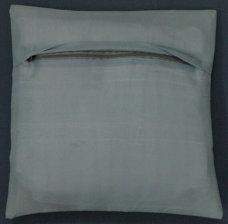 12" Sq Indian Art Silk Woven Zari Borcade Banarasi Cushion Pillow Covers Beige