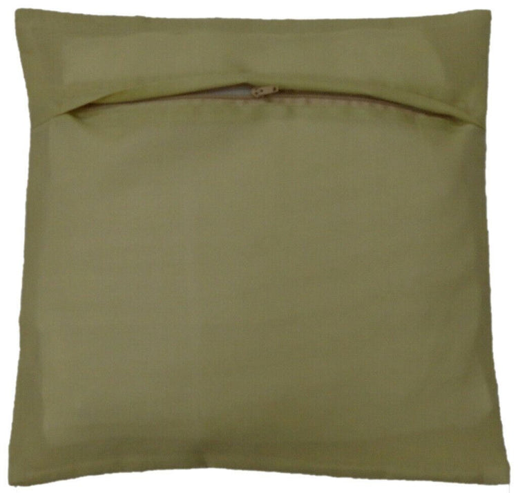 12" Sq Indian Art Silk Woven Zari Borcade Banarasi Cushion Pillow Covers Cream