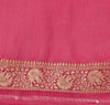 Magenta Pure Khaddi Georgette Silk Banarasi Handloom Woven Zari Zaal Sari Fabric