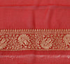 Dark Red Pure Khaddi Georgette Silk Banarasi Handloom Woven Zari Zaal Saree