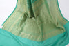 Aqua Green Pure Khaddi Georgette Silk Banarasi Handloom Skirt Border Saree Woven