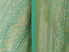 Aqua Green Pure Khaddi Georgette Silk Banarasi Handloom Skirt Border Saree Woven