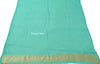 Aqua Green Pure Khaddi Georgette Silk Banarasi Handloom Skirt Border Saree Woven