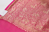 Turquoise Blue Pure Khaddi Georgette Silk Banarasi Handloom Woven Saree Fabric