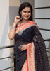 Blackish Blue Pure Khaddi Georgette Silk Banarasi Handloom Zari Woven Saree