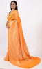 Orangish Pure Khaddi Georgette Silk Banarasi Handloom Skirt Border Saree Woven