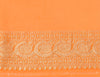 Orangish Pure Khaddi Georgette Silk Banarasi Handloom Skirt Border Saree Woven