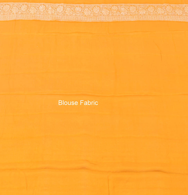 Maroon & Mustard Pure Khaddi Chiffon Silk Banarasi Handloom Premium Saree Fabric