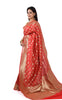 Banarasi Shikargah Saree Zari Woven Red Sari Bend Silk Elephant Birds Fabric