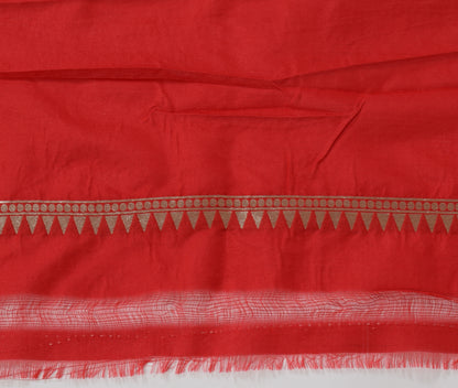 Banarasi Shikargah Saree Zari Woven Red Sari Bend Silk Elephant Birds Fabric