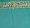 Green Pure Khaddi Georgette Silk Banarasi Handloom Premium Saree Fabric
