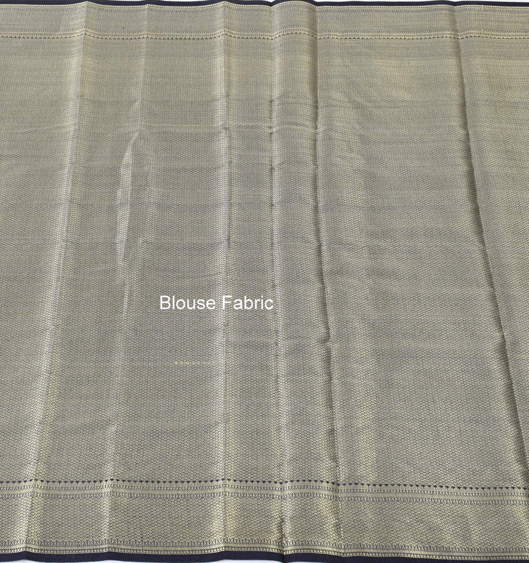 Blue Banarasi Semi Cotton Floral Tilfi Buta Saree Woven Zari Border Sari Fabric