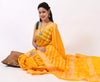 Yellow Banarasi Vastra Semi Georgette Soft Silk Ara Stripes Pattern Zari Woven