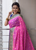 Banarasi Vastra Woven Saree Semi Georgette Soft Floral Buta Zari Sari Magenta