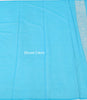 Turquoise Blue Banarasi Semi Georgette Soft Silk Silver Zari Woven Broad Floral