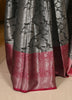 Banarasi Vastra Chanderi Silk Woven Saree with Silver Zari Brocade Floral Zaal