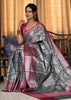 Banarasi Vastra Chanderi Silk Woven Saree with Silver Zari Brocade Floral Zaal