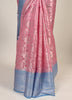 Banarasi Vastra Chanderi Silk Woven Saree with Silver Zari Brocade Floral Zaal