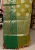 Banarasi Vastra Semi Katan Silk Saree Silver Buta Broad Paithani Border Green
