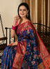 Banarasi Vastra Kora Silk Saree with Meena Tilfi Buta Zari Resham Woven Sari